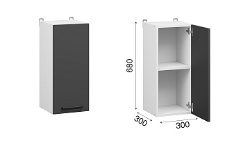 Кухня Ника Нео В30 Белый/Антрацит (МП)
